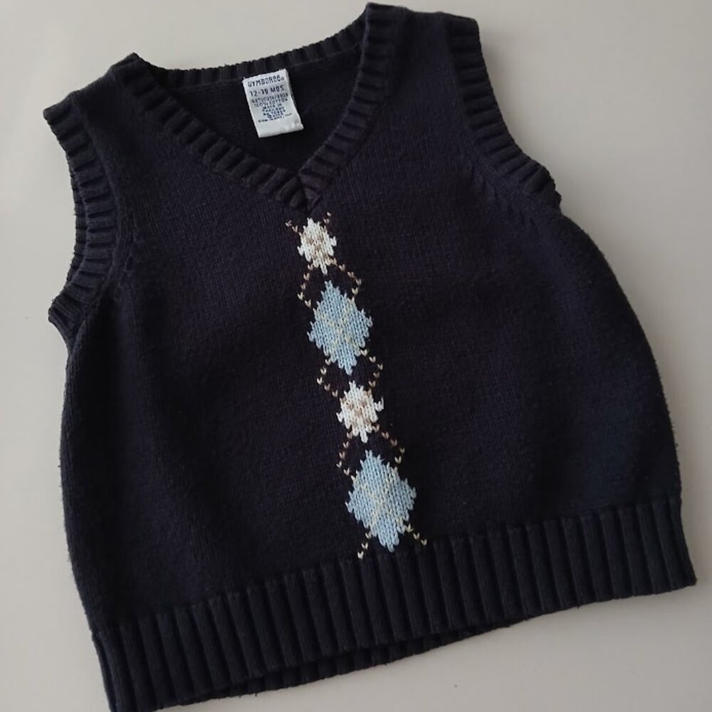 Gymboree Argyle Sweater Vest - baby 12-18 months - 100% Cotton